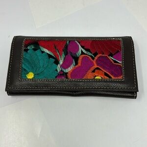 MERCEDES HIDALGO wallet with a Mexican Embroidered clutch